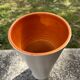 Large vintage ceramic vase 1960 white orange