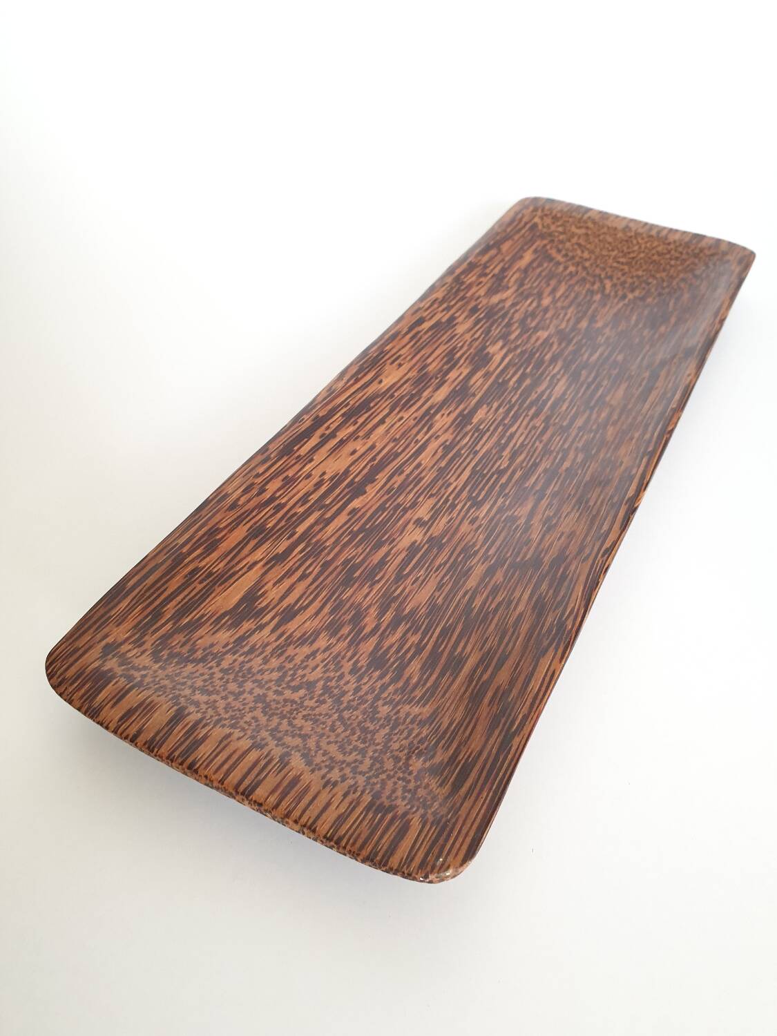 Vintage palm wood empty pocket bowl