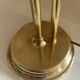 Large art deco brass lamp with swan neck and glass tulip globe