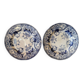 Flora model ironstone dessert plates from Creil and Montereau.