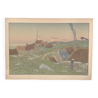 Lithographie par Henri Rivière Le Lever de Lune