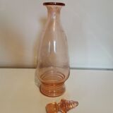 Art deco decanter in pink glass