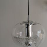 Peill & Putzler "wave" suspension, glass and chrome from the 60s/70s.