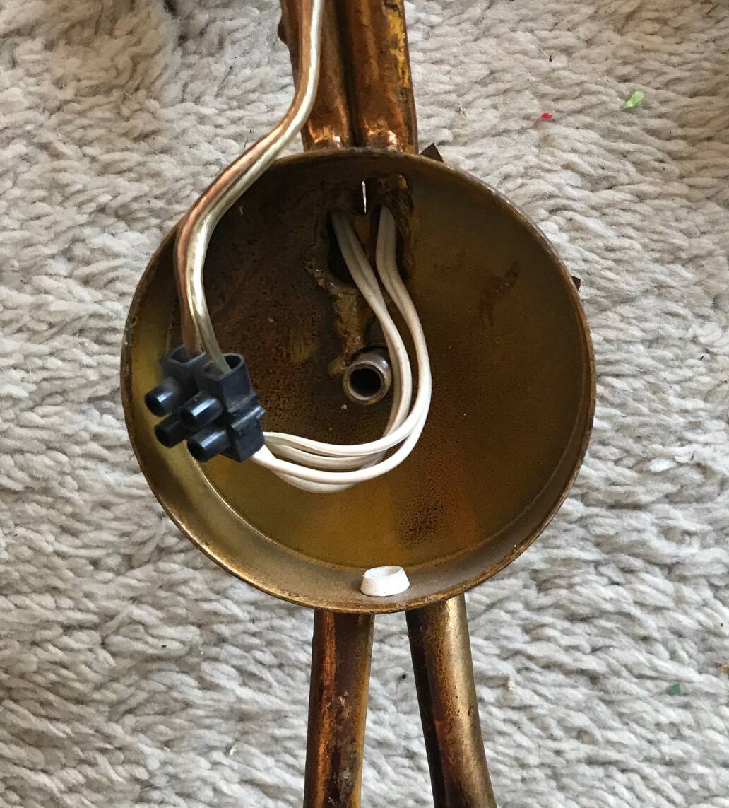 Hans Kögl flower wall light - gold and silver metal - 1970