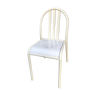 1960s Mallet-Stevens chair in white laqué tube and wooden seat
