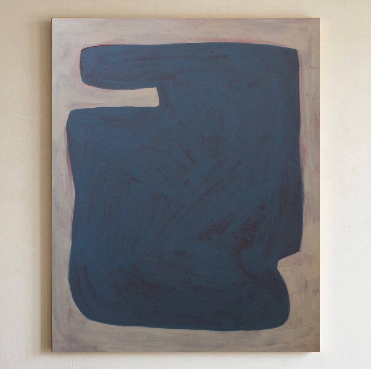 Organic blue-grey canvas 100x80cm