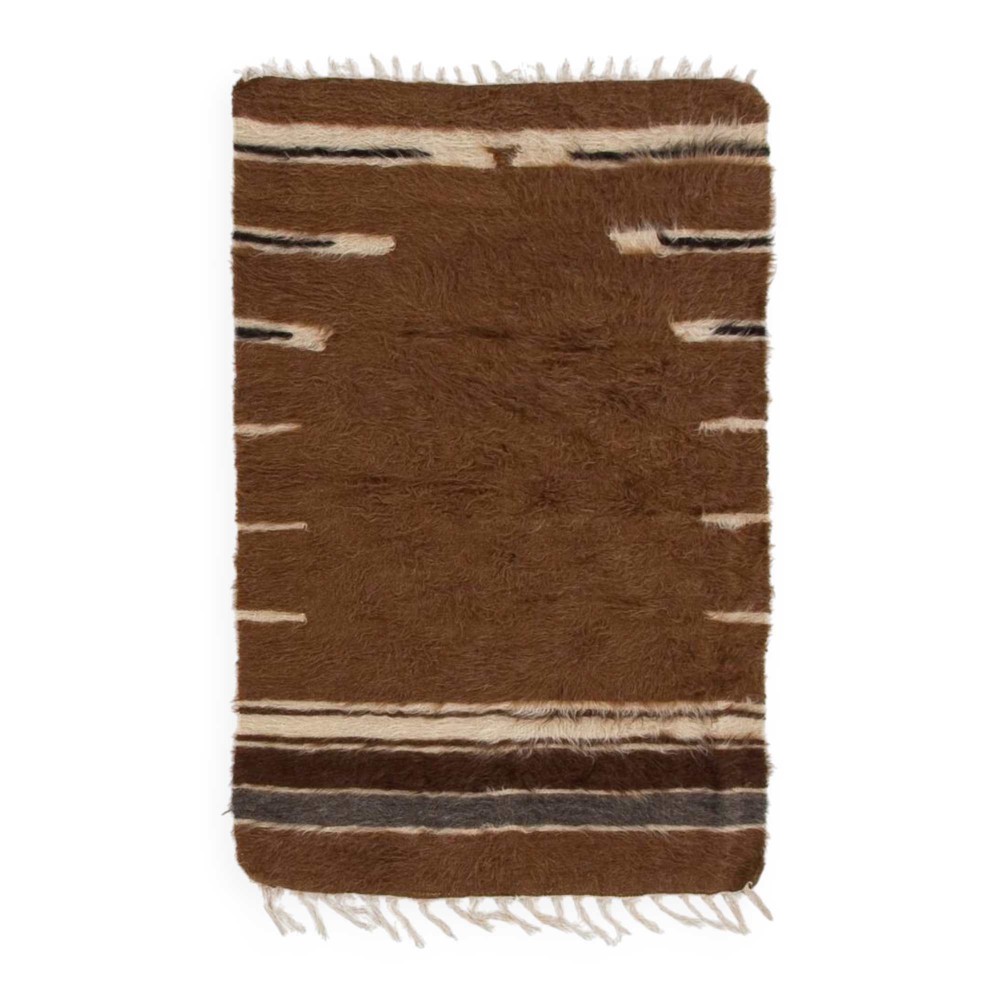 Vintage Mohair Wool Kilim Rug, Handwoven Blanket, Turkish Bed Cover