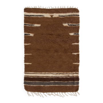 Vintage Mohair Wool Kilim Rug, Handwoven Blanket, Turkish Bed Cover
