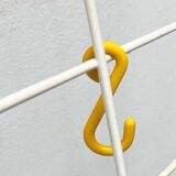 White minimalist string coat rack, modern mid-century, 1960s.