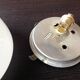 Half moon ceiling light in white opaline 60s/70s