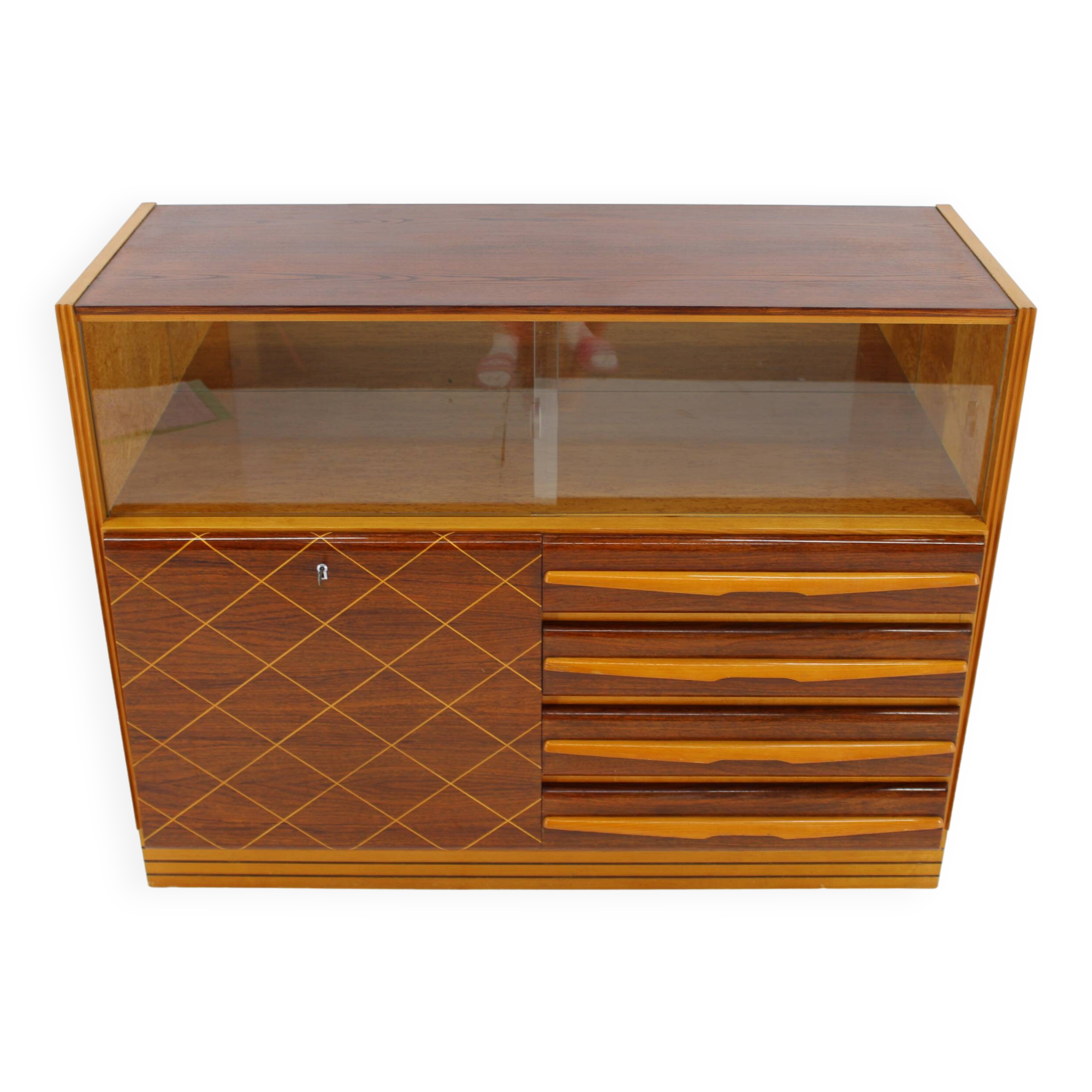 1960s Wooden Cabinet /Chest Of Drawers, Czechoslovakia