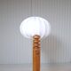 Modern sculptural Scandinavian floor lamp in pine by Uno Kristiansson, Sweden 1970s