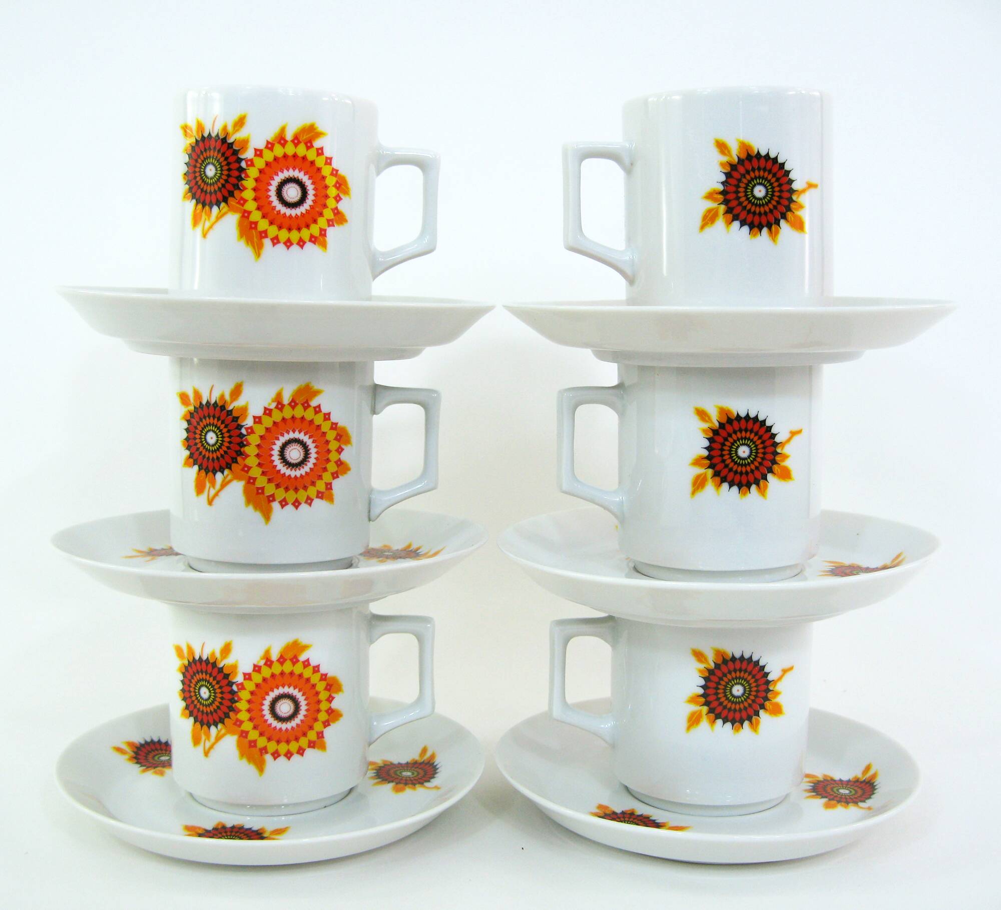 Porcelain Coffee Cups - Winterling Bavaria Germany - Vintage 70s