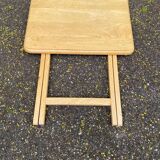 Small Scandinavian folding side table in solid wood.