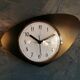 Vintage formica clock asymmetrical silent wall clock "black odo"