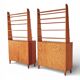 Pine libraries by Carl Malmsten with cabinets, pair, Sweden, 20th century