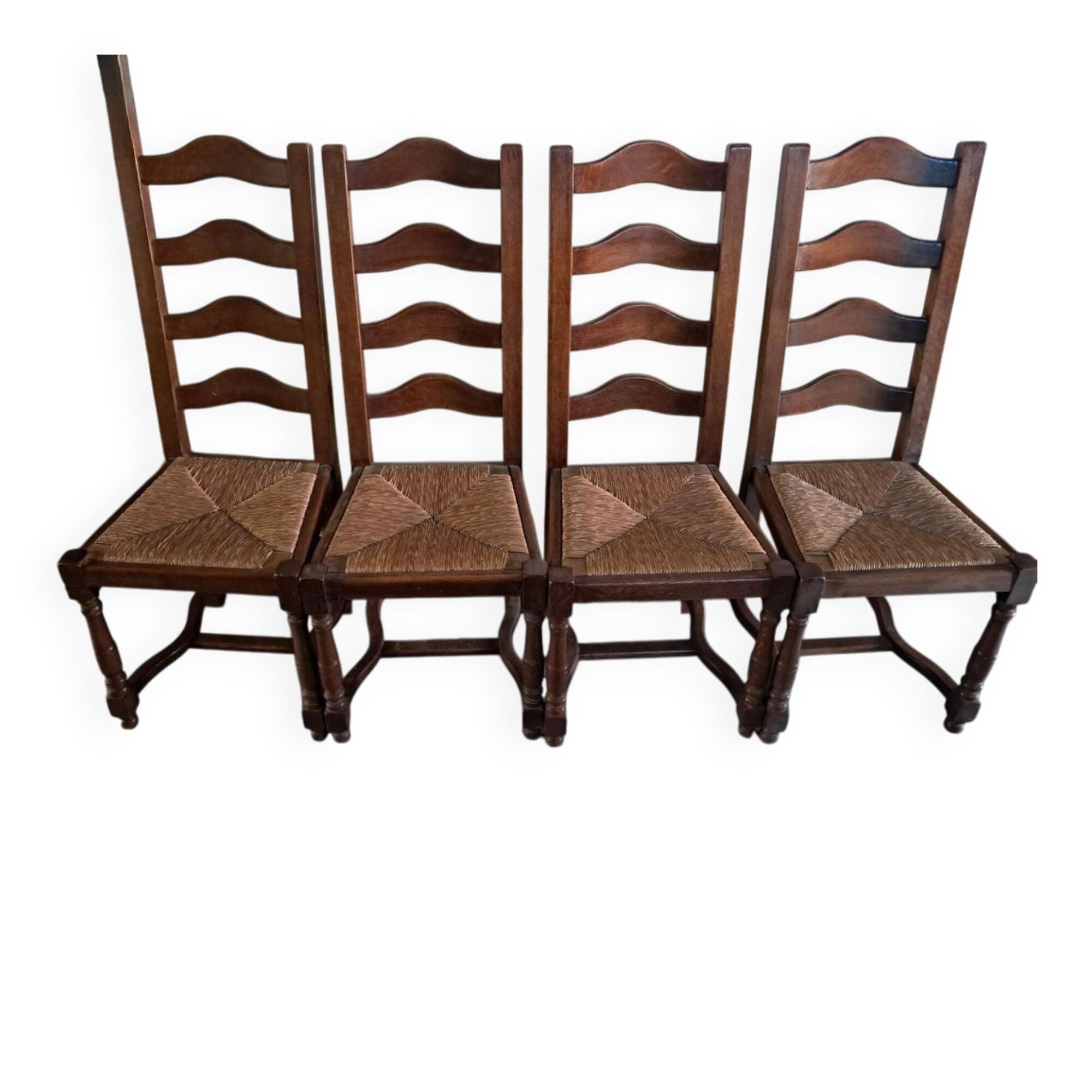 Lot de 4 chaises rustiques