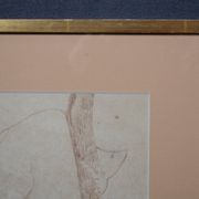 Pencil drawing "Landscape of Ruins" 1918 signed and dated