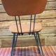 Series of 3 skai chairs brown foot vintage Eiffel shape