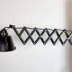 Industrial Black Enamel Scissor Wall Lamp, 1930s