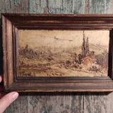 French vintage oil painting, signed Font