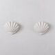 Vintage pair of white porcelain wall lights, France 1970.