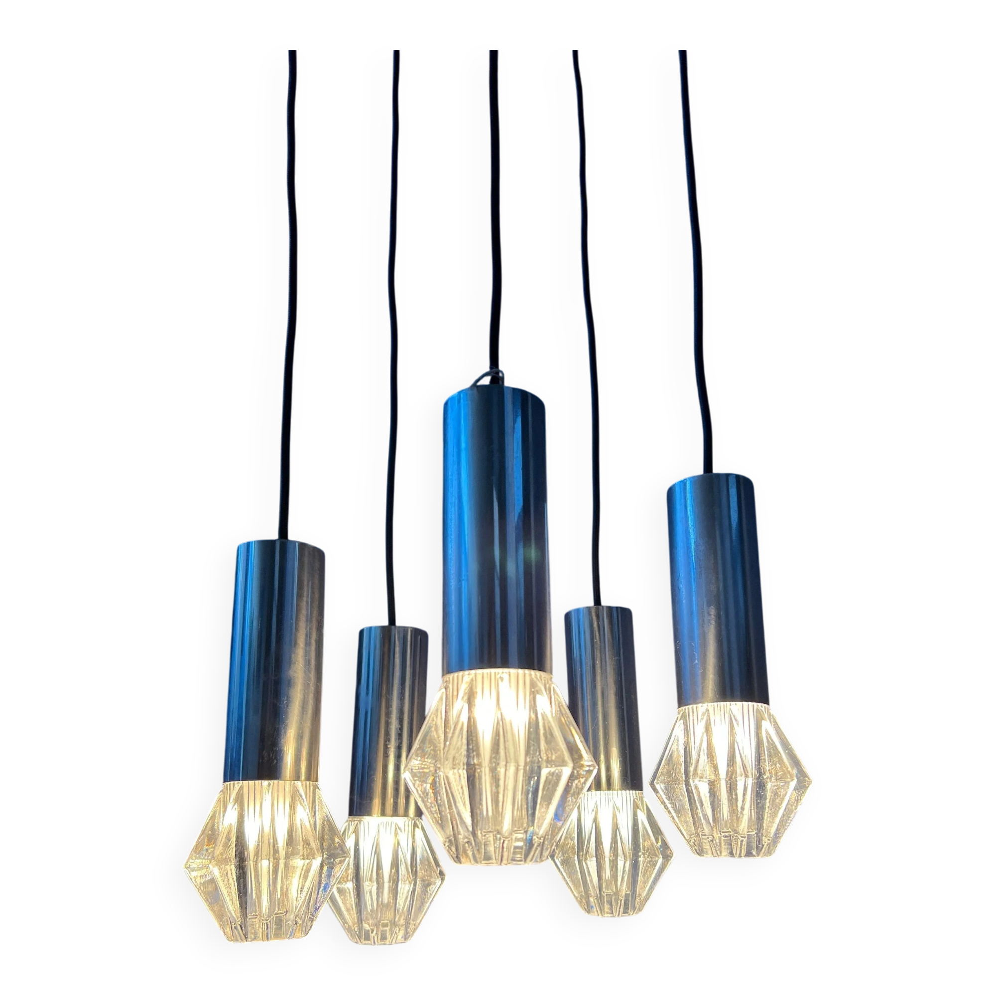 Suspension cascade Space Age Mid-Century / luminaire vintage