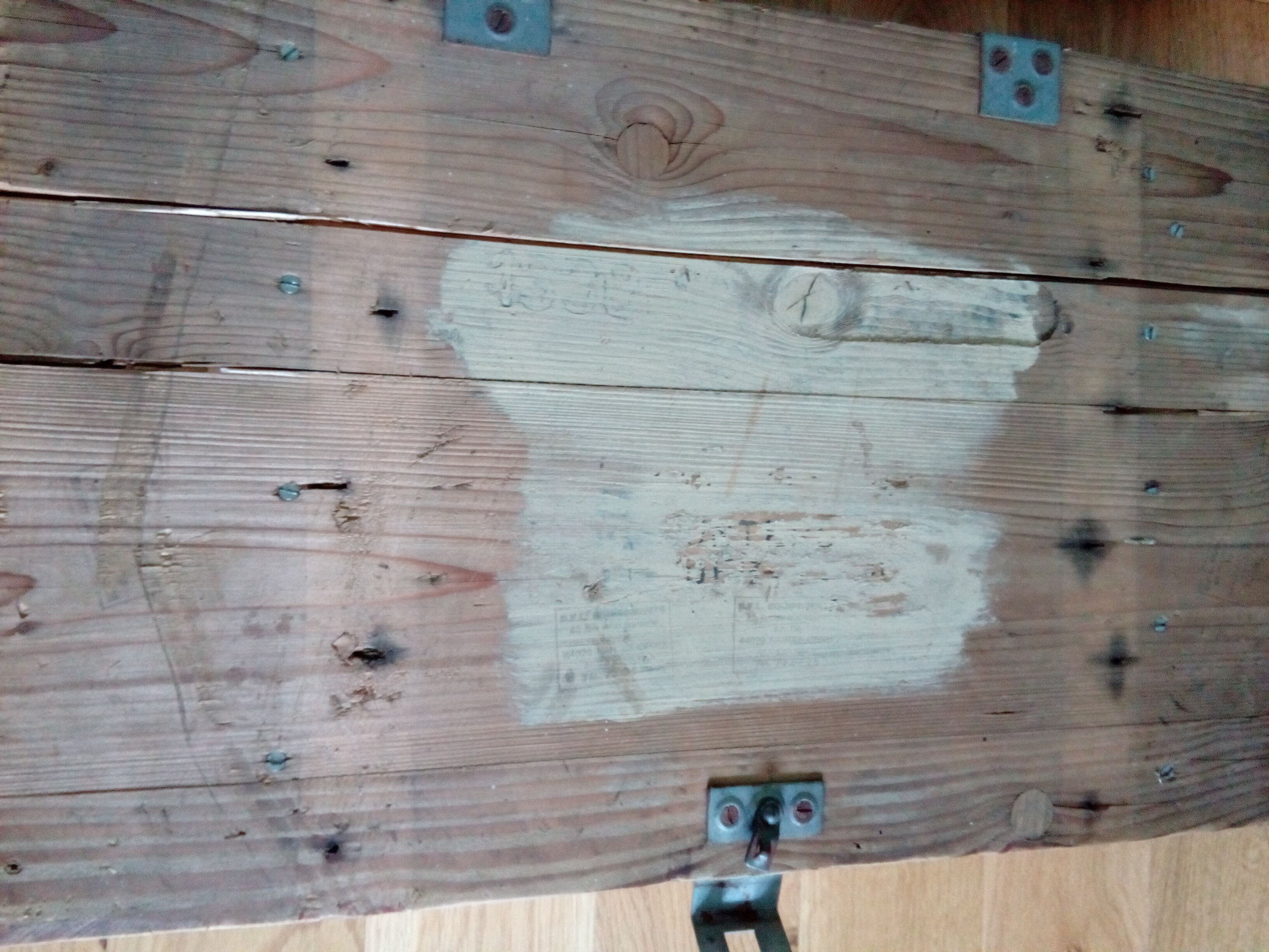 Industrial style wooden transport crate or chest