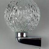 60s 70s wall lamp ball lamp metal chrome & glass space age design
