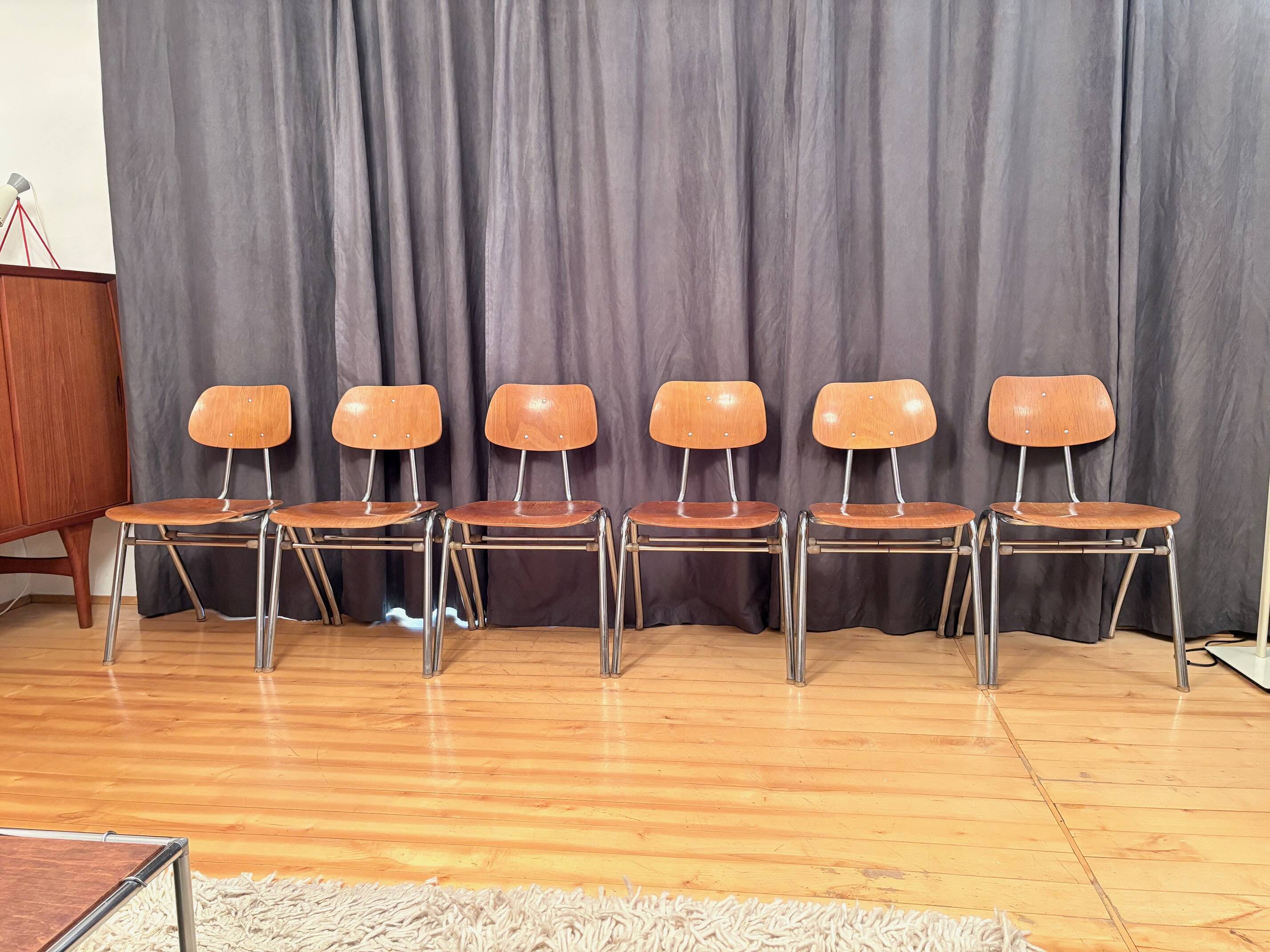 Set of six KN-38 chairs designed by Karl Nothhelfer for VS Möbel, Germany,