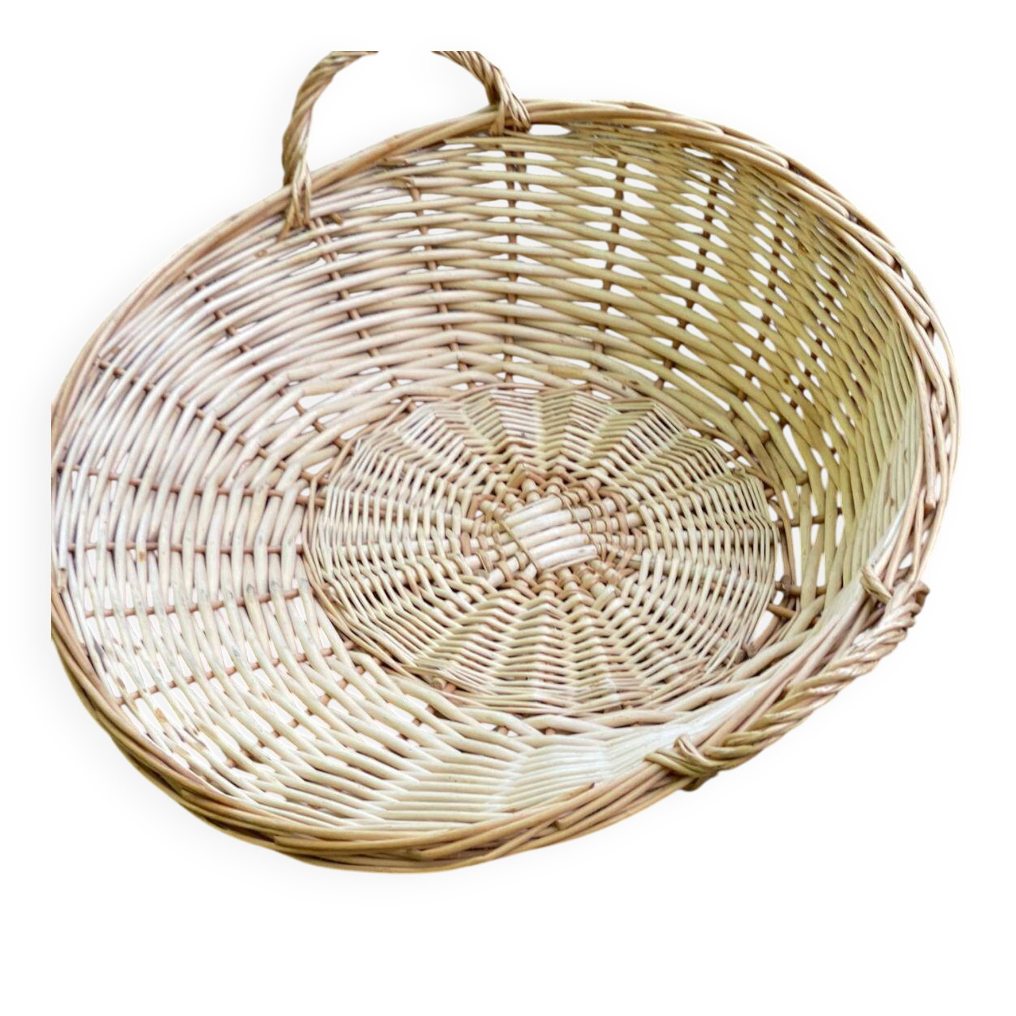 Panier de présentation rond en osier et rotin tressé