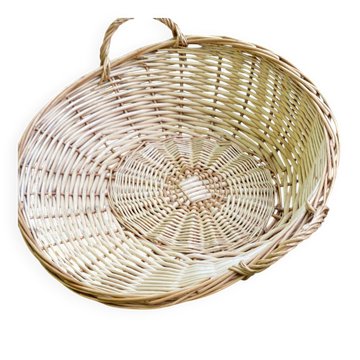 Panier de présentation rond en osier et rotin tressé