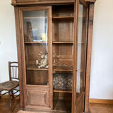 Armoire vitrée bois brut