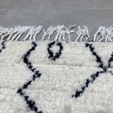 Tapis laine blanc & noir berbère 160x255cm