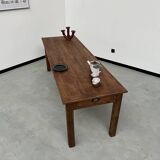 Table de ferme en pin 223 cm, années 70