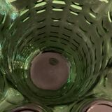 Green Italian Empoli vase, blown and bubbled glass, 1960