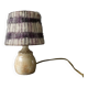 Sandstone lamp with its original wool lampshade, 1970s