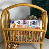 Rattan magazine rack