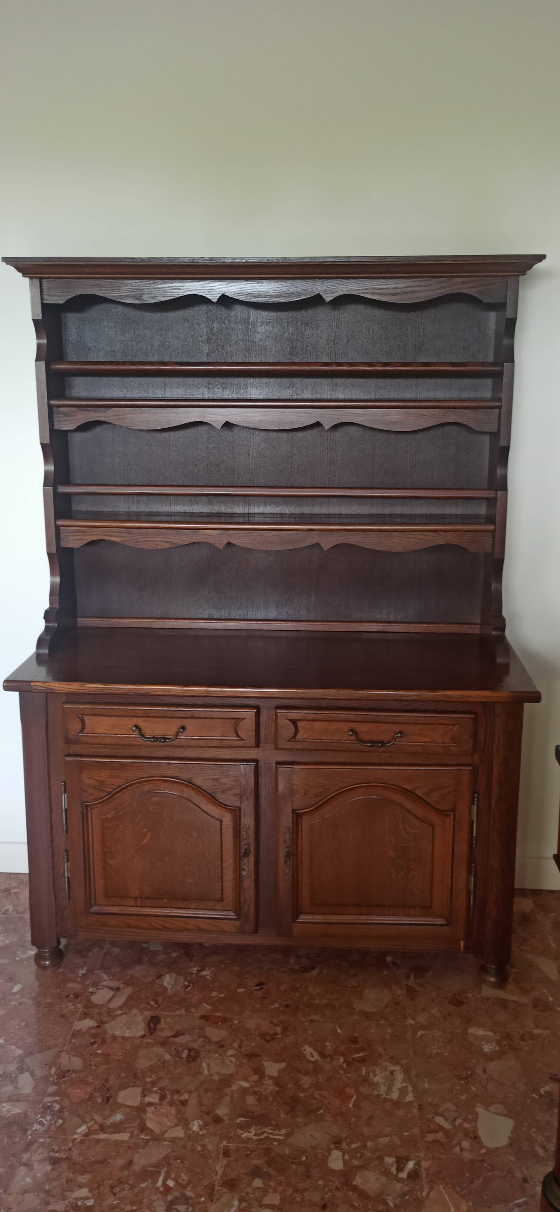 two-body oak solid wood sideboard