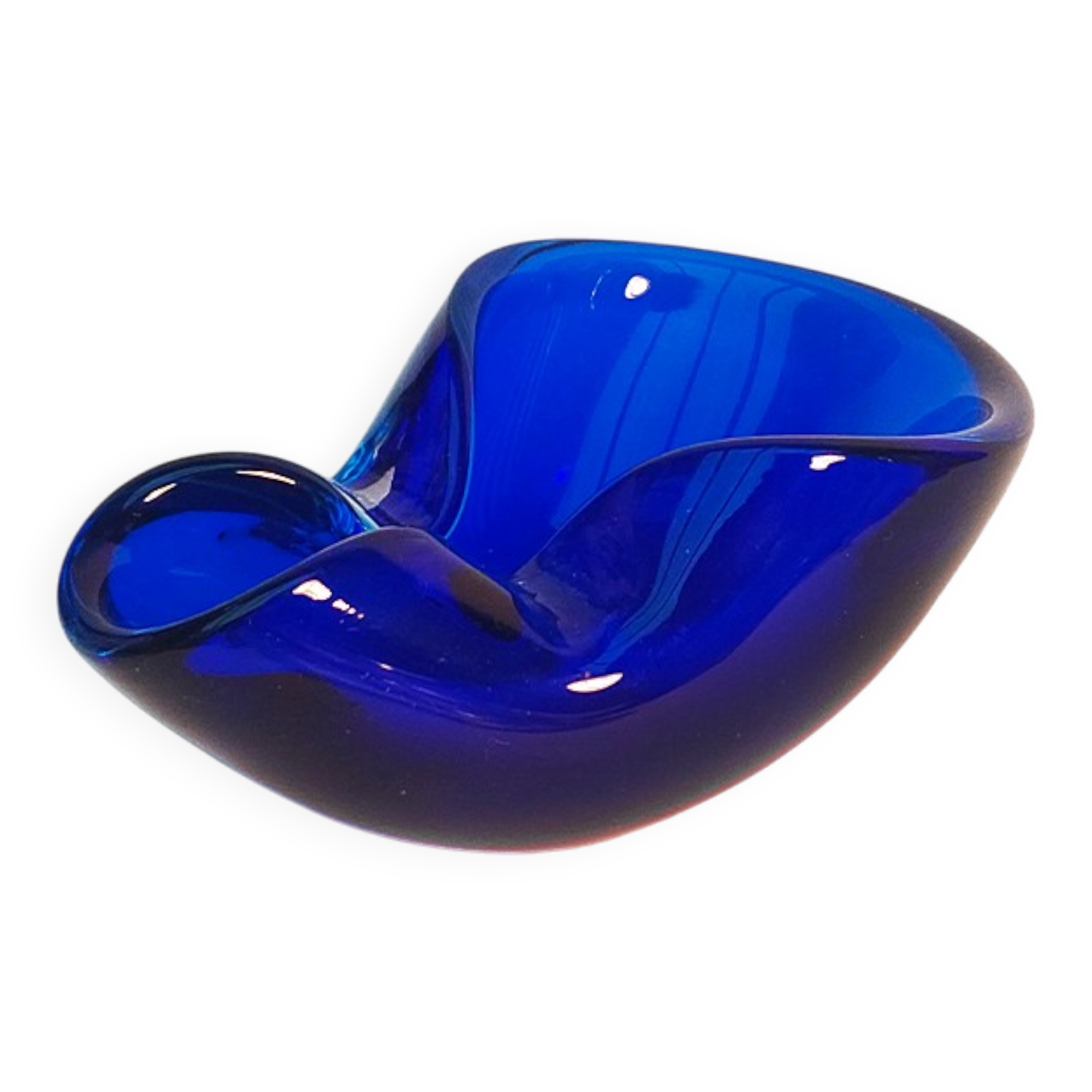 Thick glass marine pocket vase from Murano