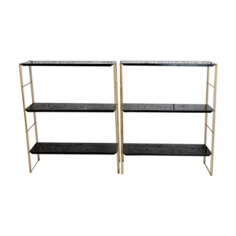 set of 2 shelves style string, black tablet