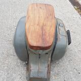 Scooter stool with teak seat