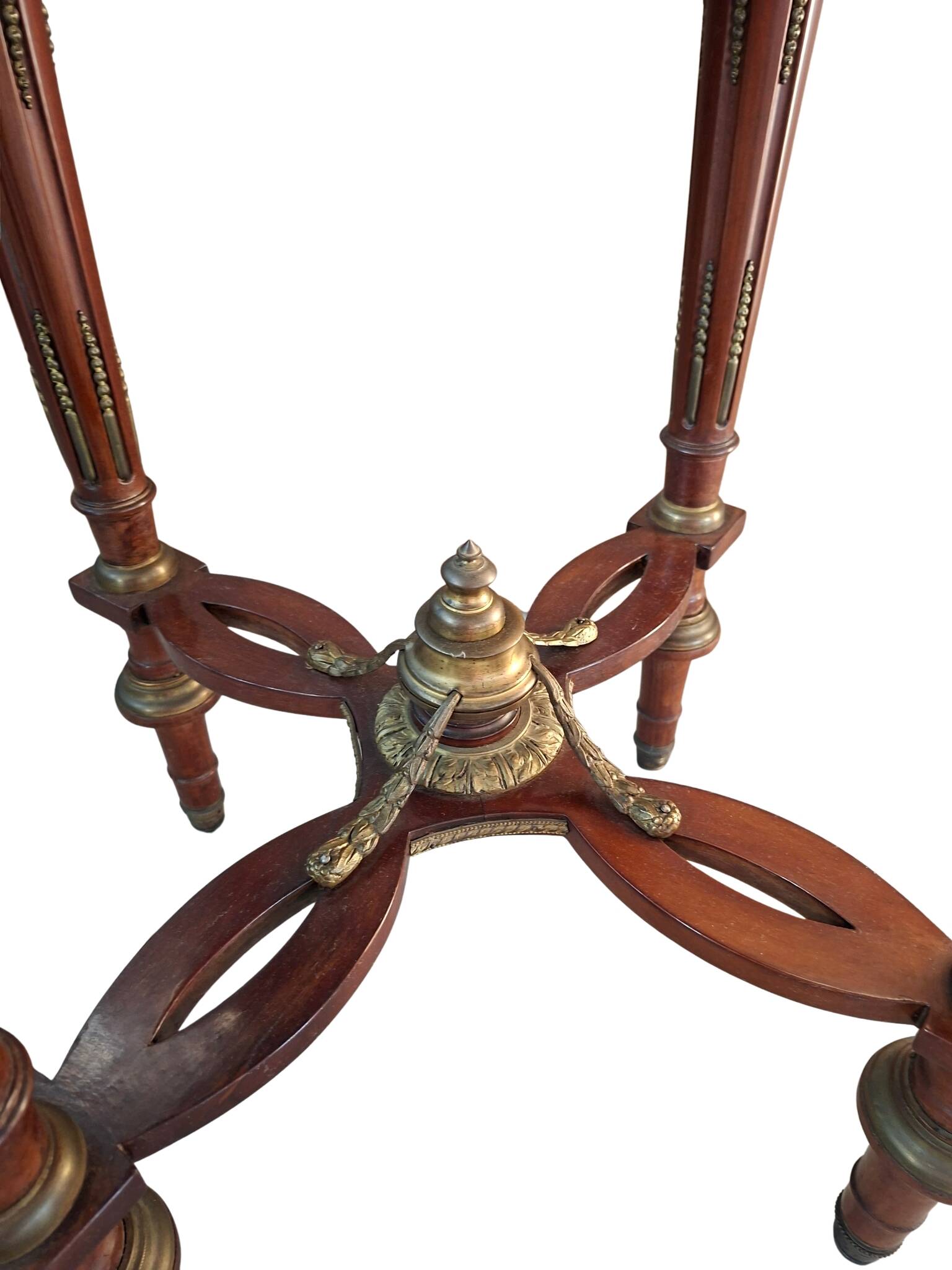 Guéridon Neoclassico in Mogano e Marmo Rosso Fine '800