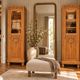 Rare pair of Art Deco glass columns in solid walnut – renovated