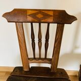 Set of 5 wooden chairs, handcrafted work