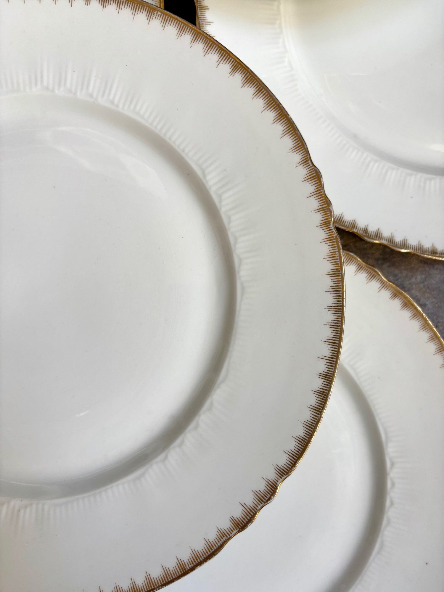 6 gold Limoges porcelain dessert plates