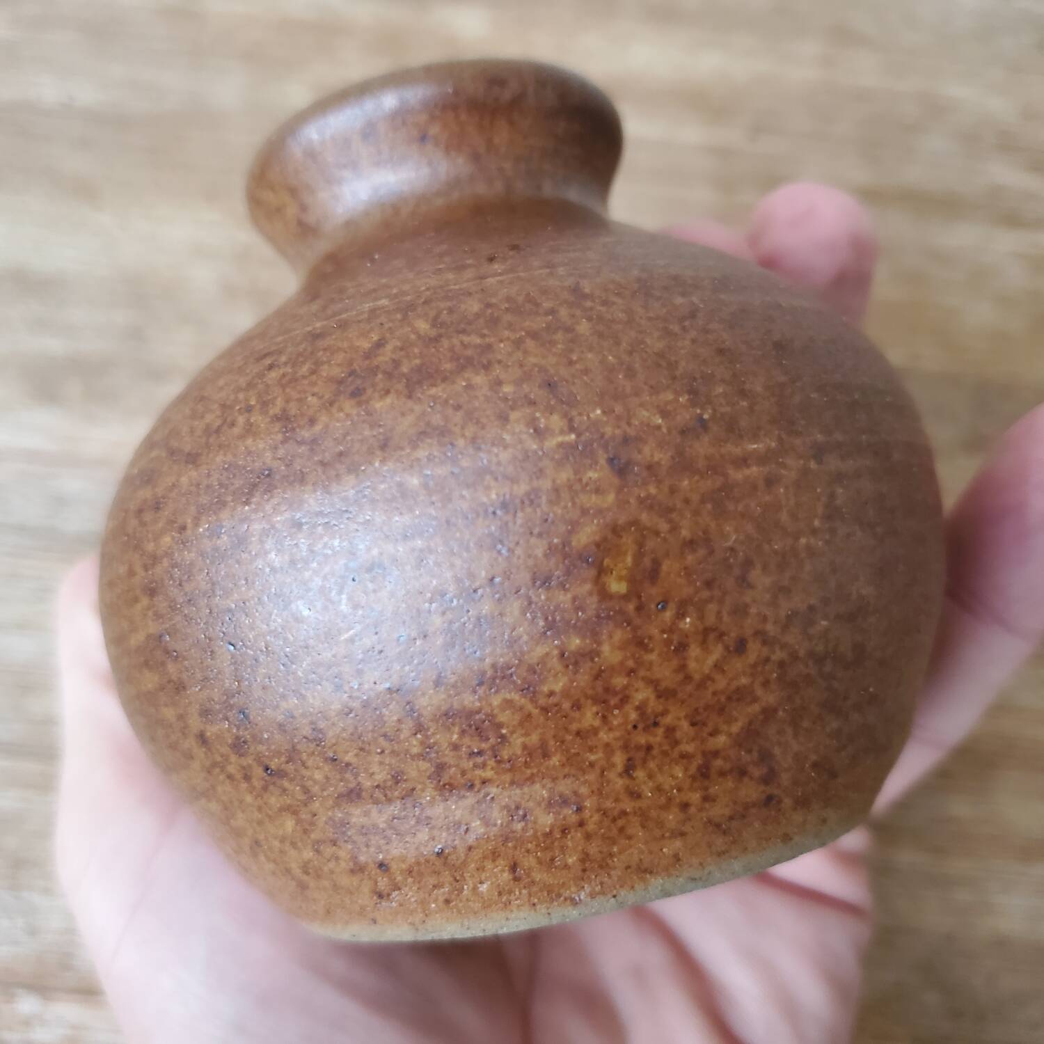 Sandstone ball vase signed Fontgombault