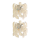 Set of Two Transparent “Ricci” Murano Glass Wall Sconces in Mazzega Style