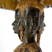 Sculptural Lamp in Bronze with double green and gold patina, Suvannamaccha