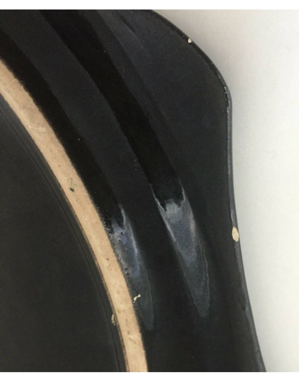 Vintage black ceramic pie dish